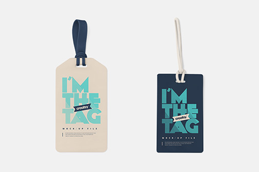 Both label tags are fully customizable and you can . Free Luggage Tag Mockup Download Psd Template