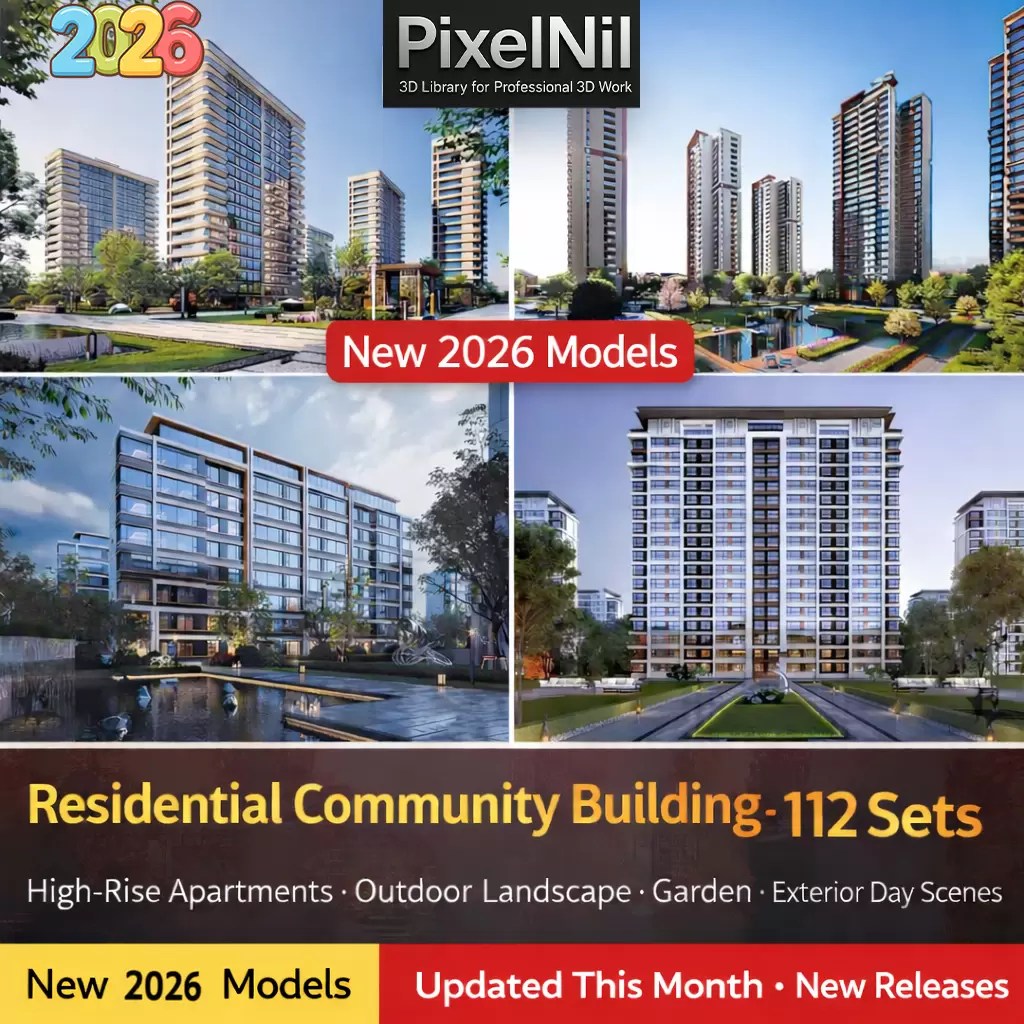 Exterior Villa Or Residential Archives PIXELNIL Residential 3D Model Preview 