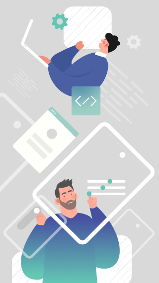 Low Code Vs No Code Which App Development Platform Is Better - Download Professional Geometric Illustration | Retina