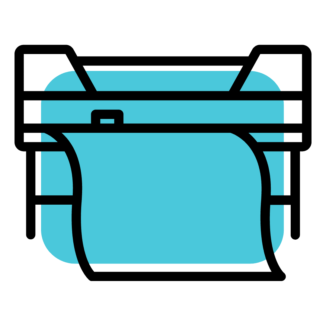 Wide-format printer icon for same-day direct to film (DTF) printing
