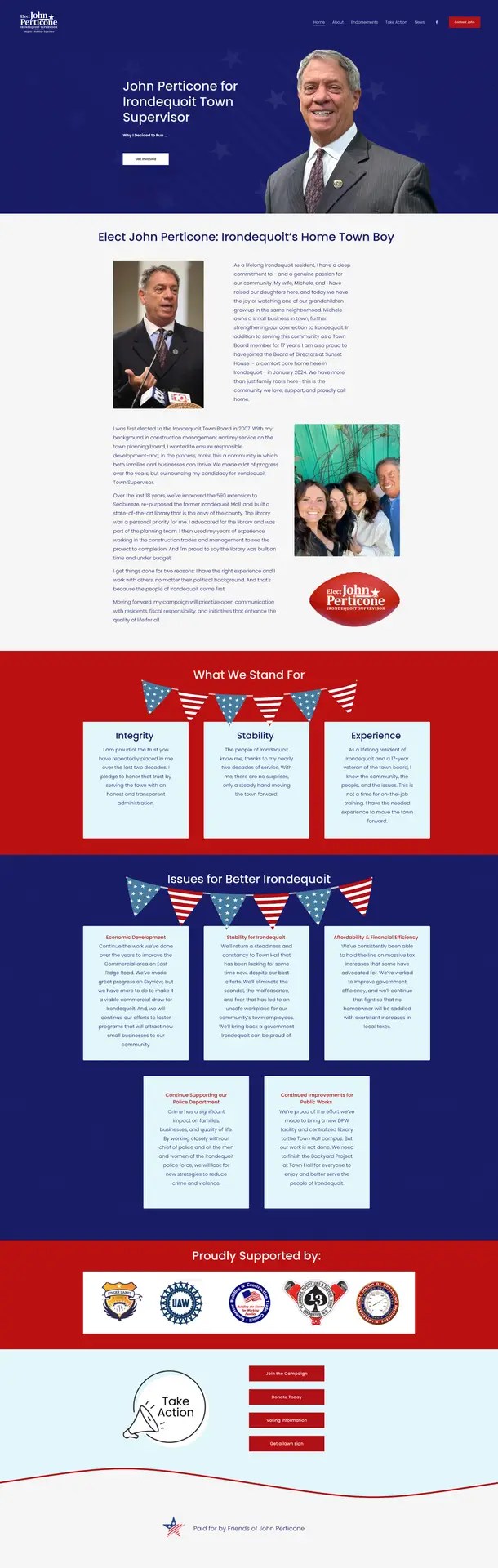 Perticone Website Screen grab