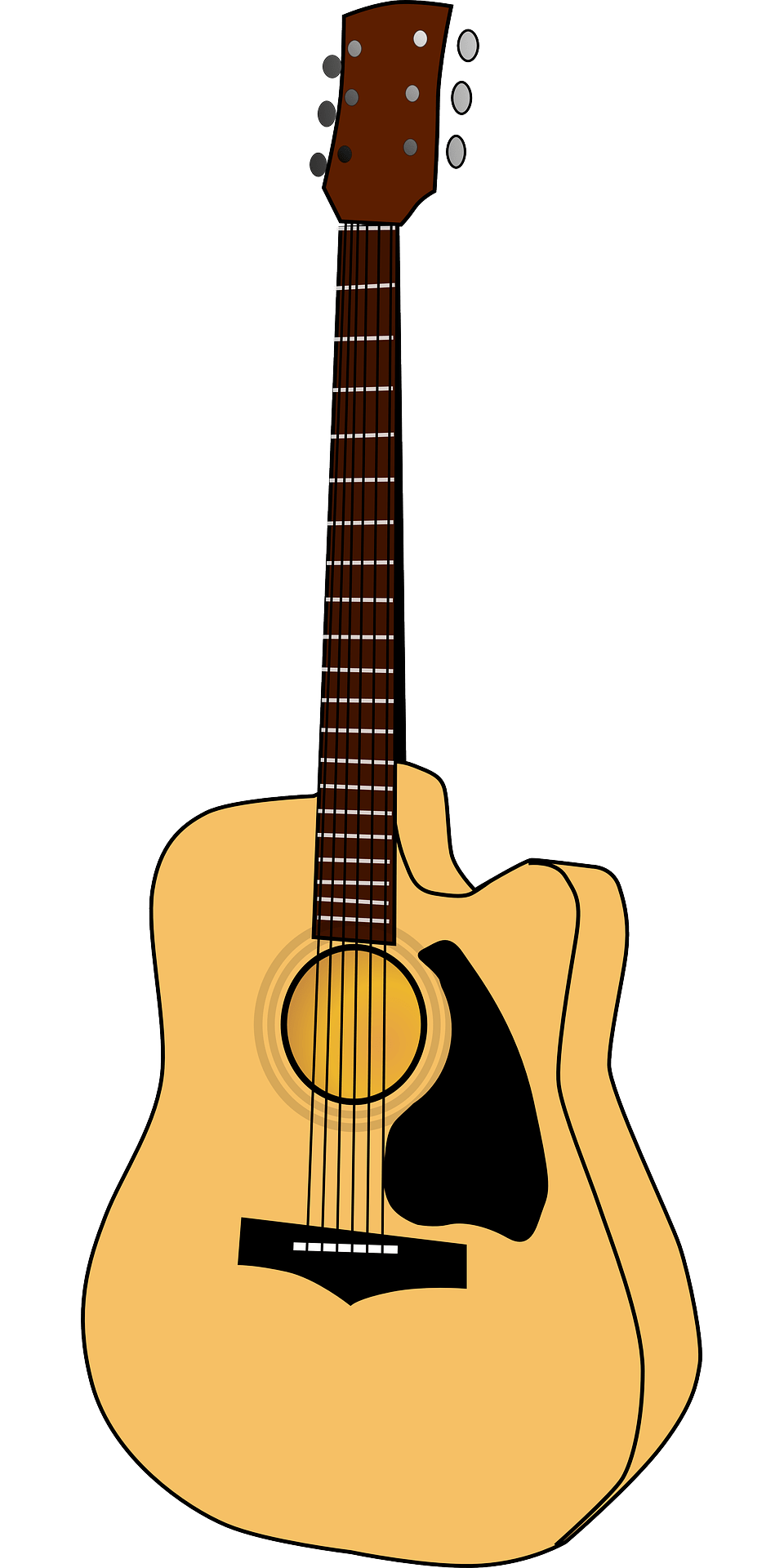 How to draw a acoustic guitar for kids easy and step by step. Acoustic Guitar Drawing Free Image Download