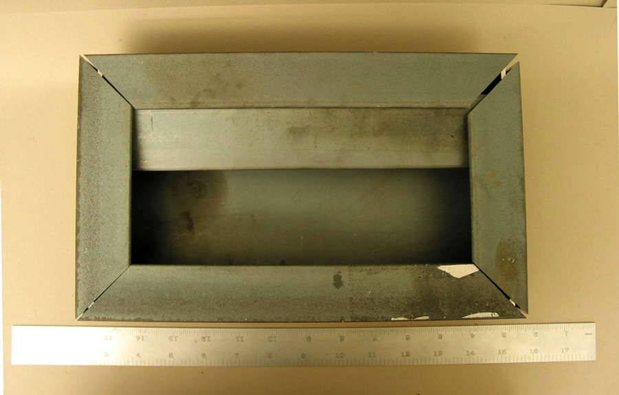 This FBI model of the bomb box shows its construction out of angle iron. ERIE TIMES-NEWS/FBI