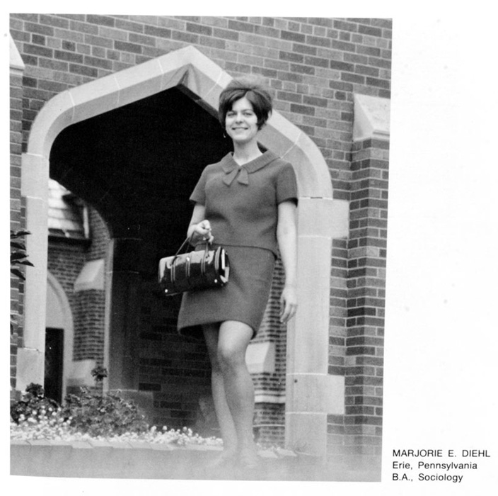 Marjorie Diehl at 20 or 21 years old, in the yearbook for the class of 1970 at Mercyhurst College in Erie, Pennsylvania. She graduated in 1970, a year early, with bachelor’s degrees in sociology and biology. Two years later, at age 23, she would receive her first psychiatric treatment, with a later diagnosis of a bipolar disorder. ERIE TIMES-NEWS