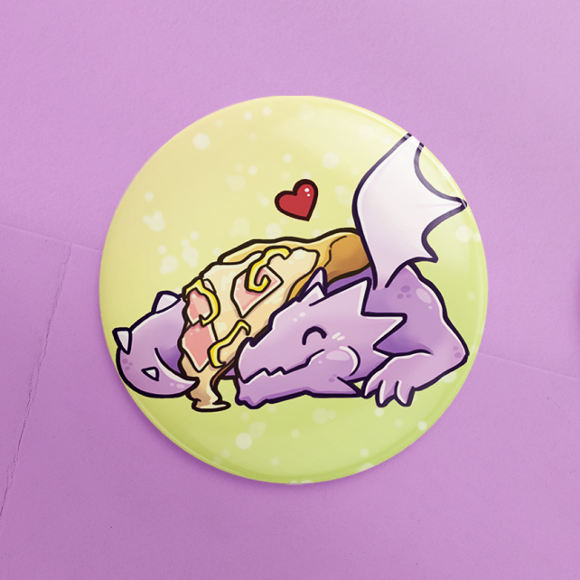 Pizzadrache Button (Lila)