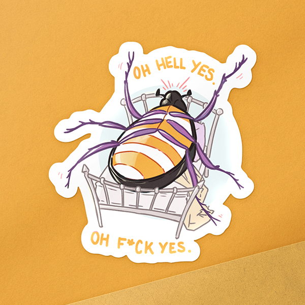 Hell Yes - Pride Sticker (Nichtbinär)