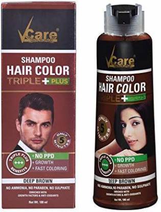 VCARE HAIR COLOUR DEEP BROWN SHAMPOO 180ML