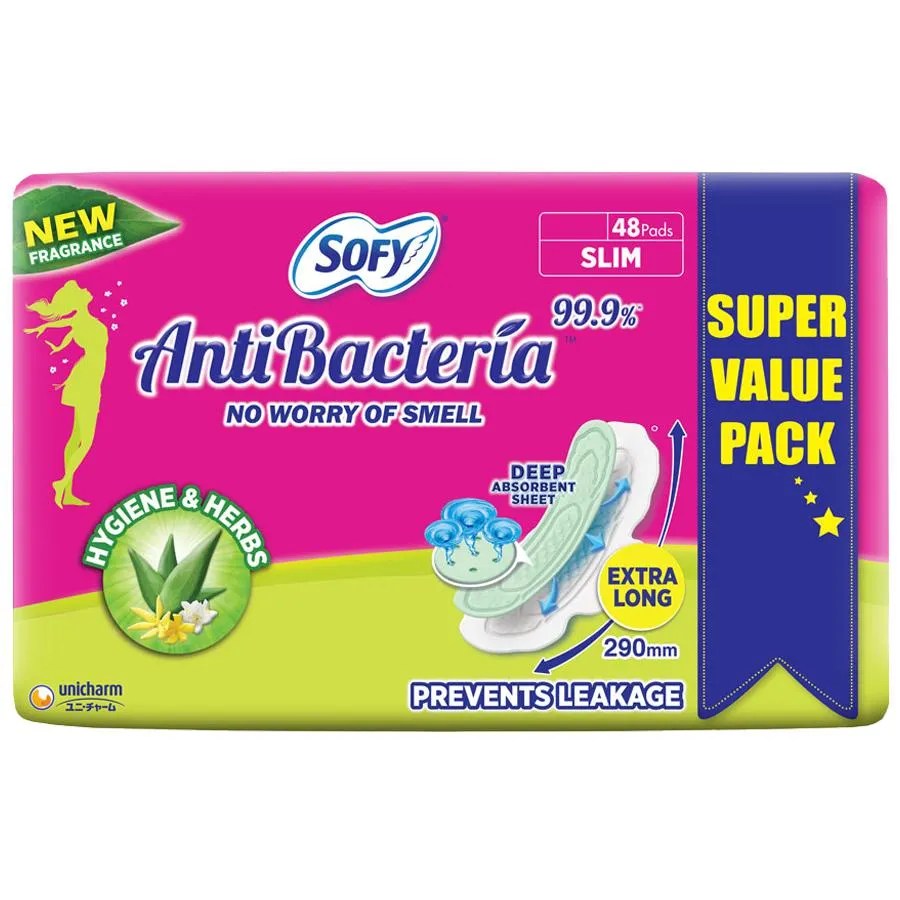SOFY ANTI BACTERIA SLIM (XL) PADS 48N