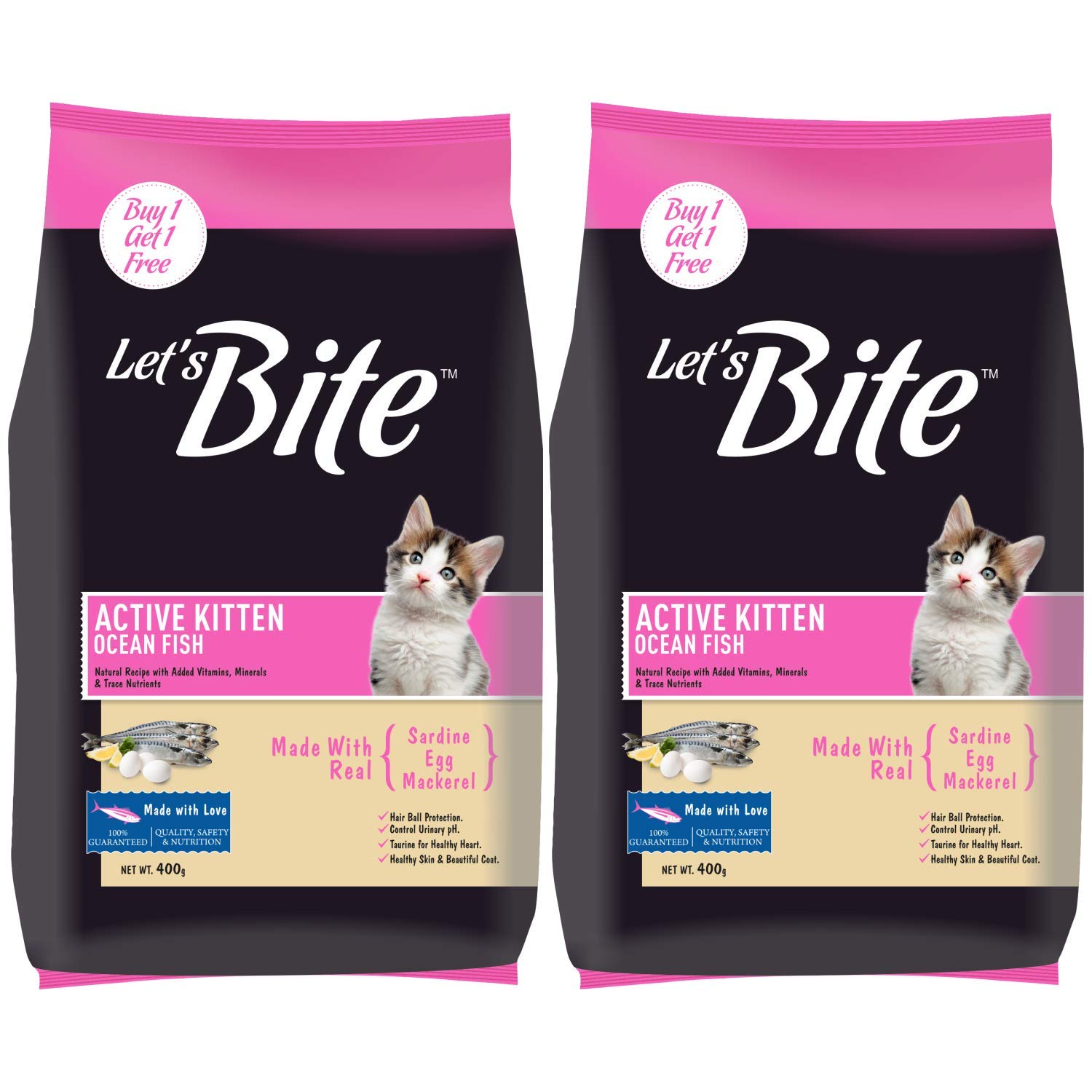 LETS BITE ACTIVE KITTEN FISH 500G