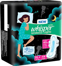 WHISPER BINDAZ NIGHT XL+44 PADS