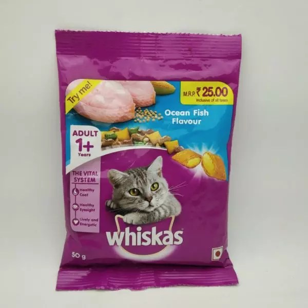 WHISKAS OCEAN FISH FLAVOUR JUNIOR 50GM