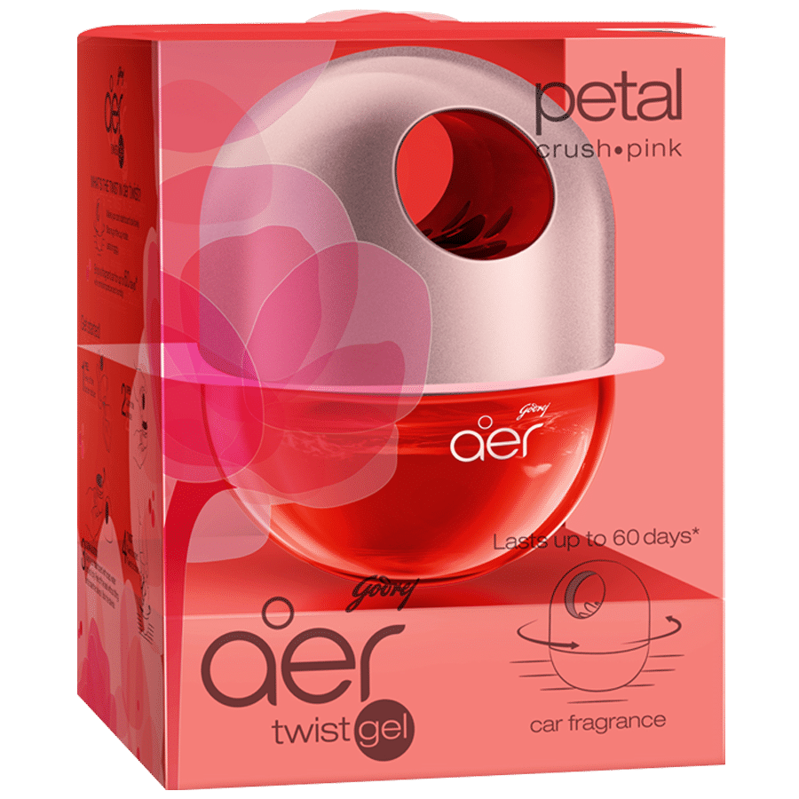 GODREJ AER TWIST GEL CAR FREGRANCE PINK 45G