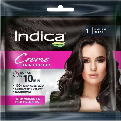 INDICA HAIR COLOUR 10MINUTES NATURAL BLACK 1PCS
