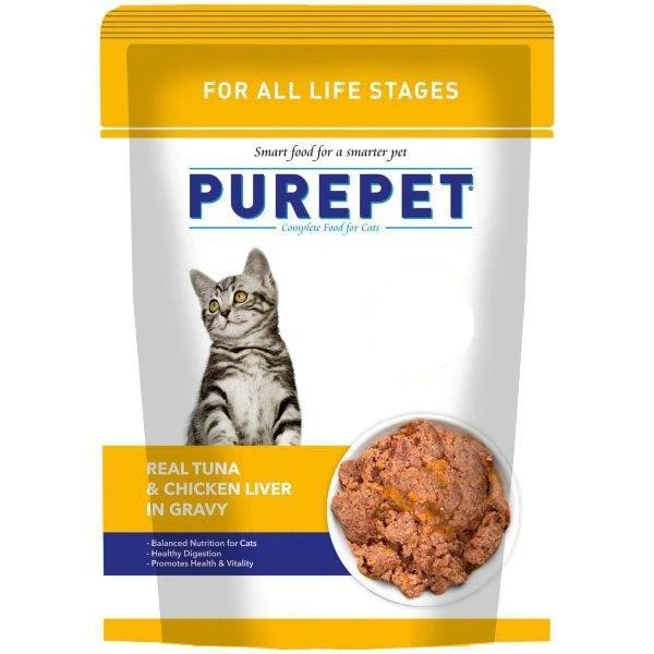 PUREPET CAT ADULT REAL TUNA CHICKEN LIVER GARVY50g