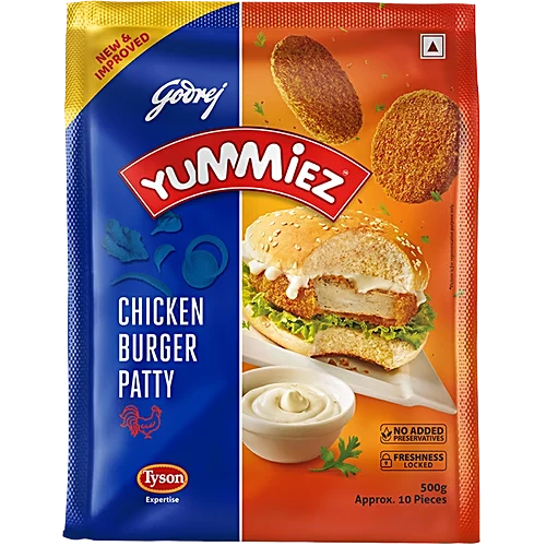 YUMMIEZ CHICKEN BURGER PATTY 500G