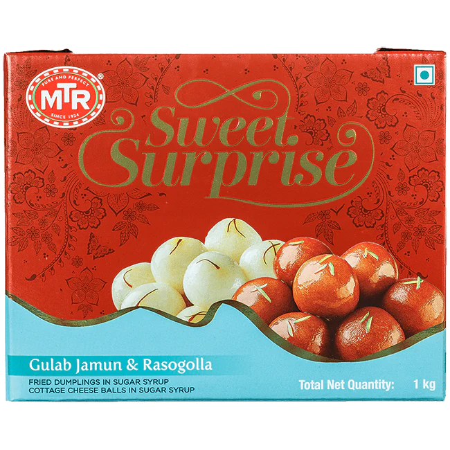 MTR SWEET SURPRISE GULAB JAMUN RASOGOLLA 500X2