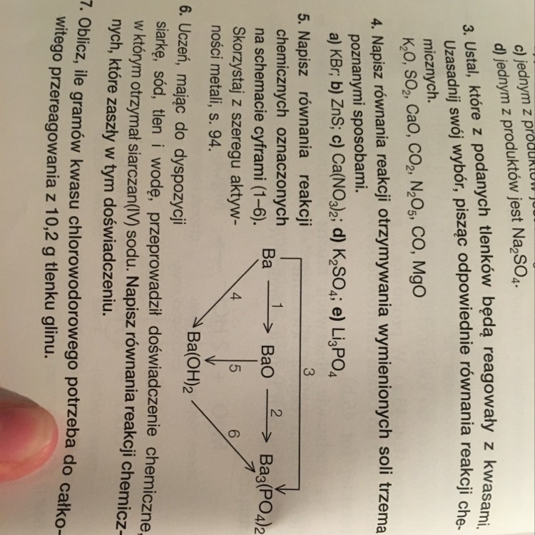 Napisz równania rekacji chemicznych oznaczonych na ... Napisz równania rekacji chemicznych oznaczonych na ...