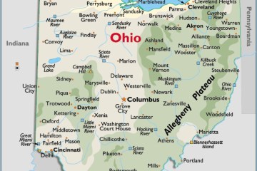 Map of Ohio, USA