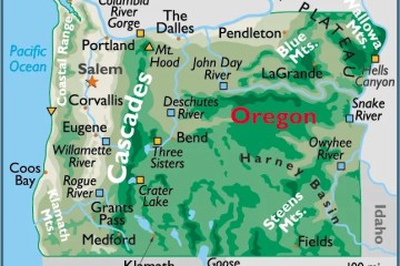 Map of Oregon, USA