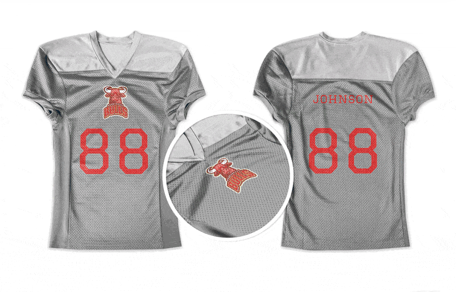 A 3d blank uniform with no model on a soccer stadium background. Showcase Your Designs With Sports Jersey Mockups Placeit