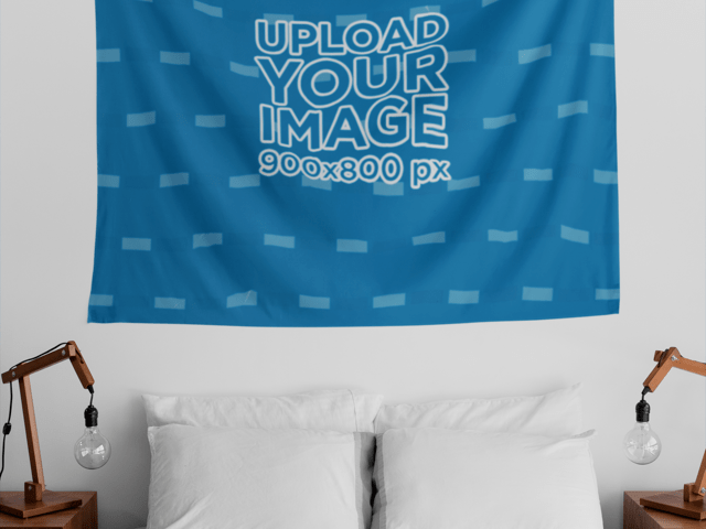Free Your subscription includes access to all mockups, designs, logos & videos templates. Placeit - Wall Tapestry Mockup Hanging in a Bedroom Wall Free SVG