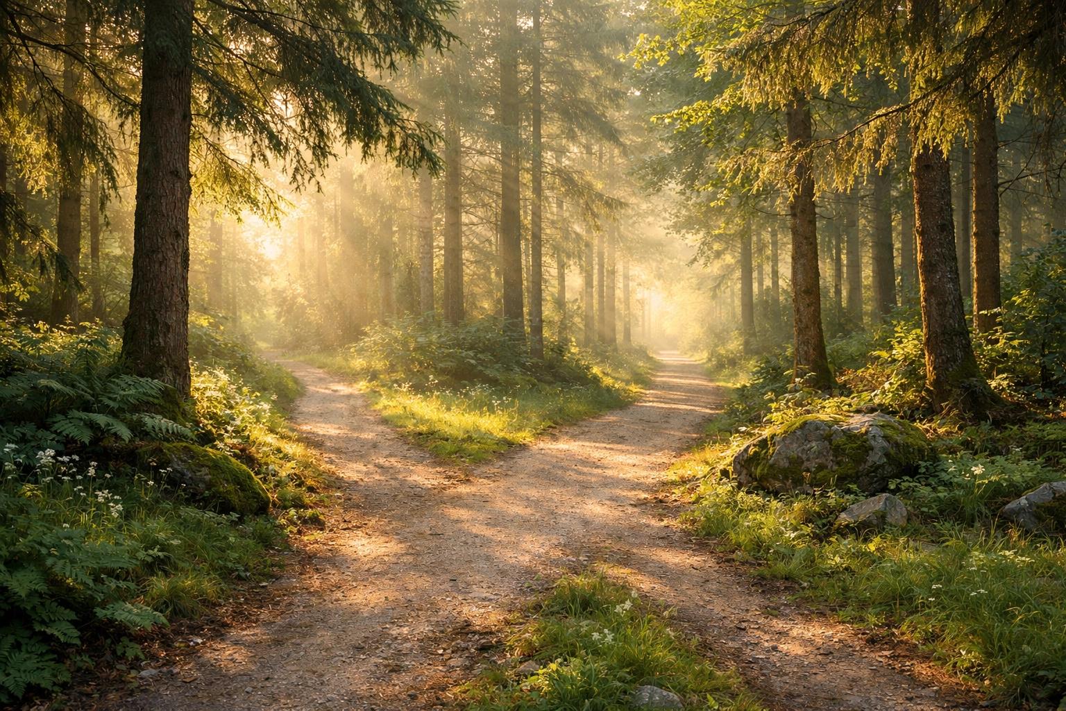 Peaceful forest path representing relationship uncertainty and learning to trust yourself.