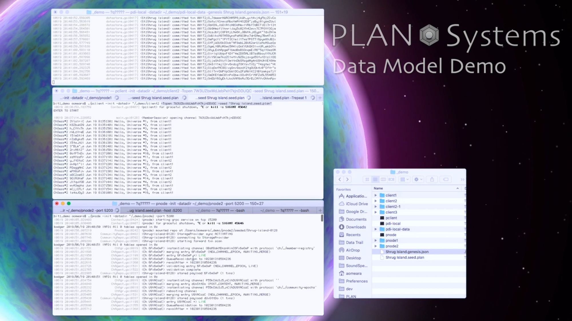 hello universe PLAN command line demo