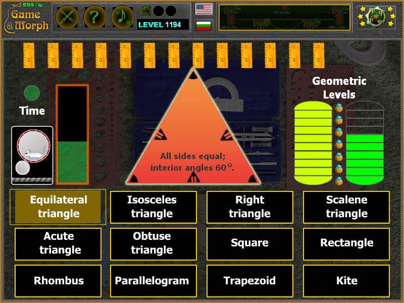 Basic Geometry Quiz Math Learning Game - Geometric Illustrations - Modern 4K Collection