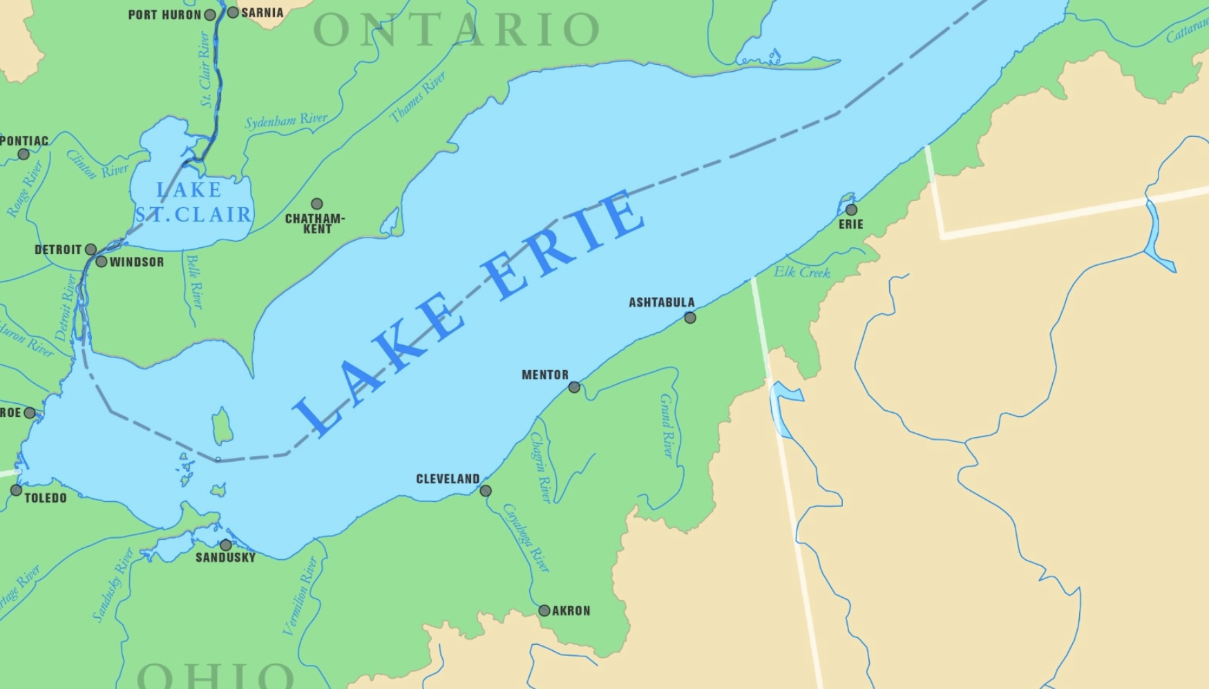 Great Lake Erie Southern Shore Network Planet Drum Foundation GLESS Map Kelly Clark 