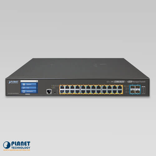 GS-5220-24UP4XV L2+ 24-Port 10/100/1000T Ultra PoE + 4-Port 10G SFP+ ...