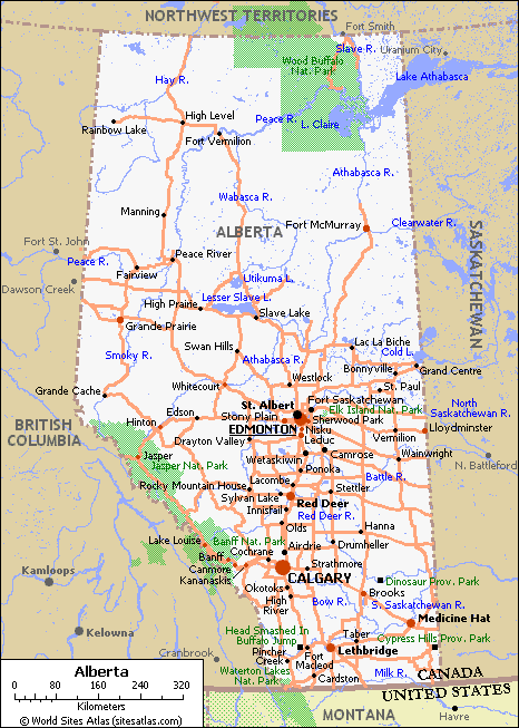 Map Of Canada With Cities And Towns Alberta 