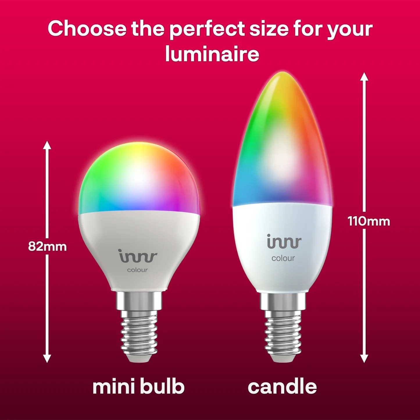 E14 Colour 460lm - Mini Bulb (x2)