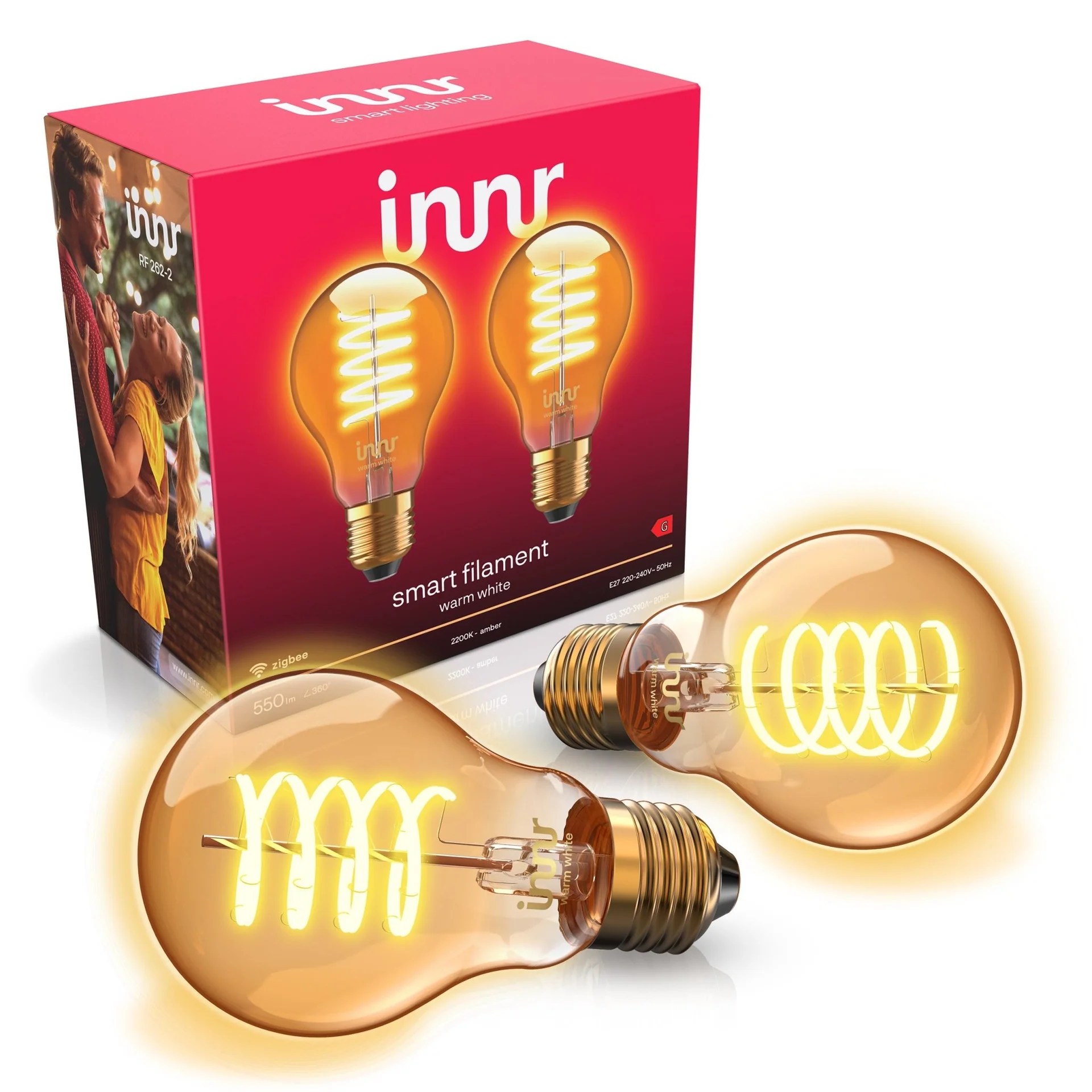 E27 Filament Bulb- 550lm (2x)