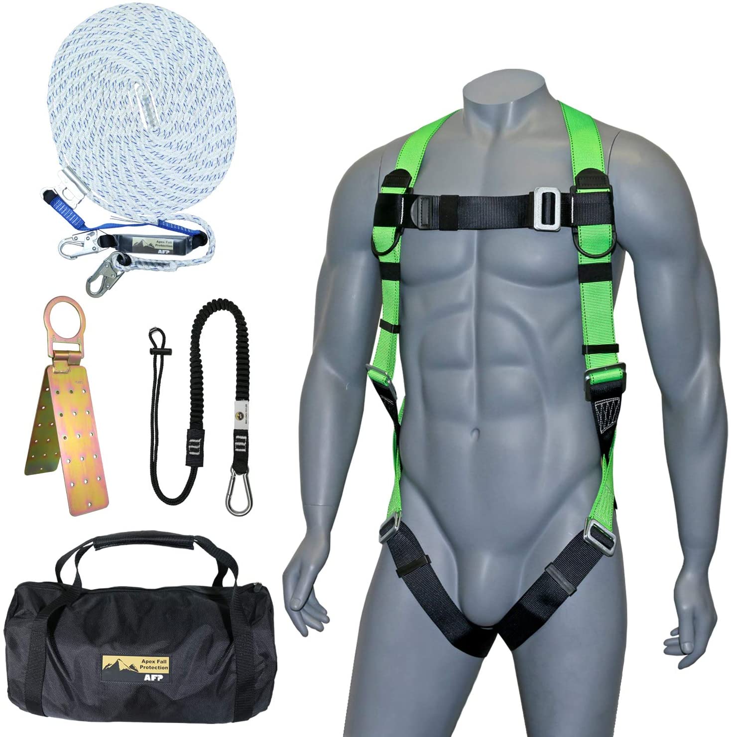 Palmer Safety Roofing Bucket Kit I Full-Body Harness, 50