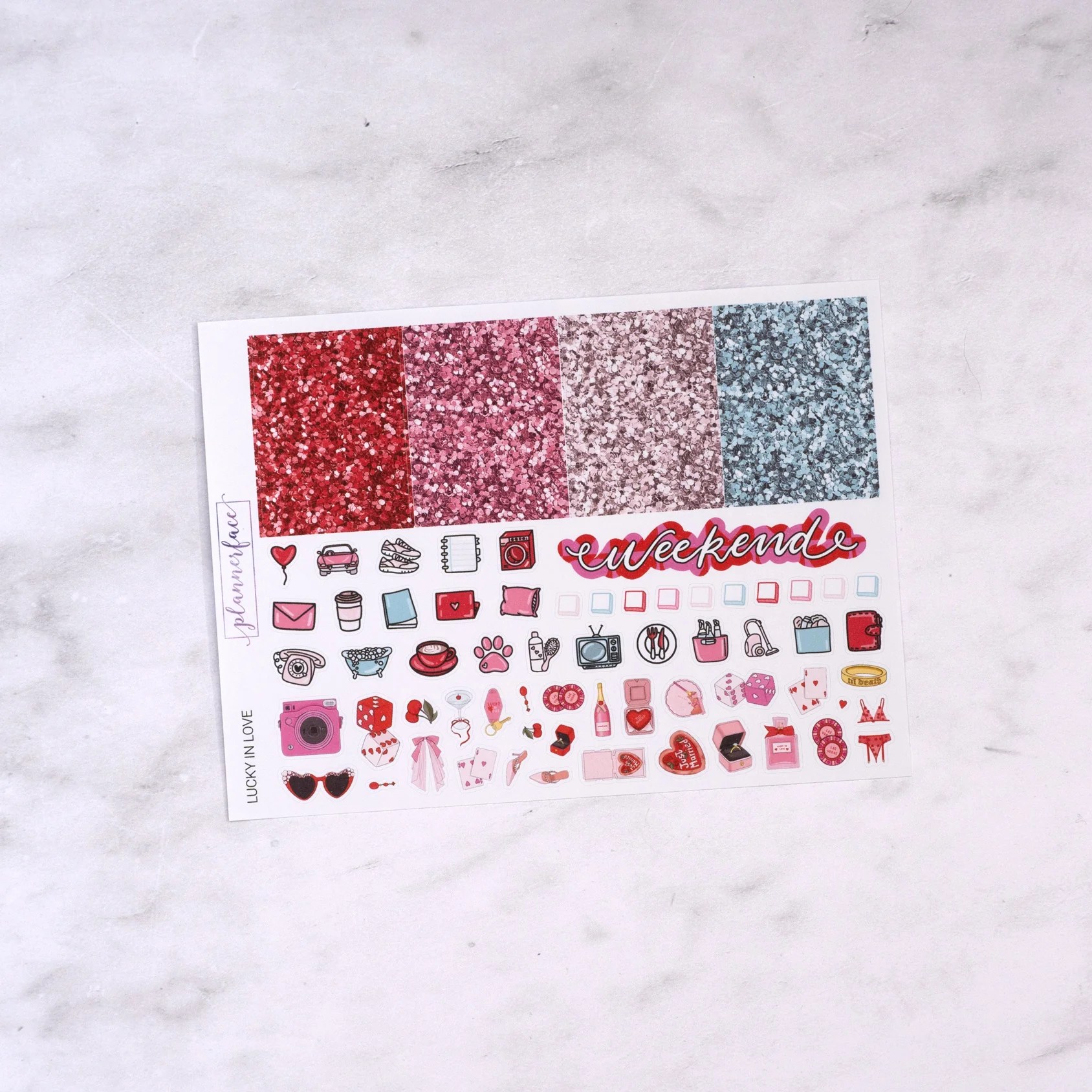 Lucky In Love Mini Weekly Sticker Kit Plannerface