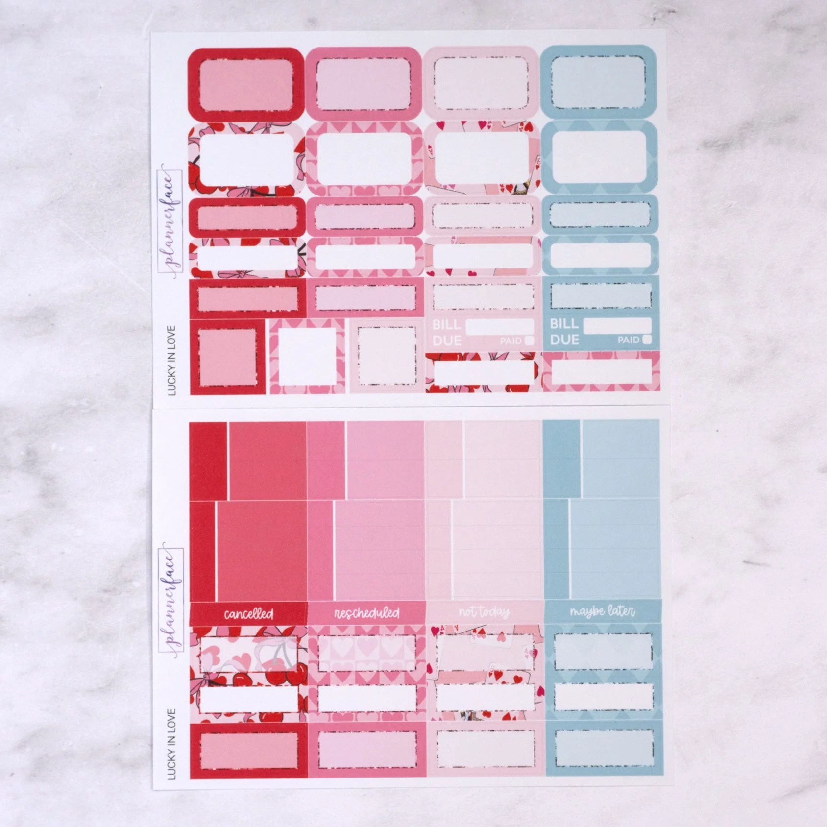 Lucky In Love Weekly Sticker Kit Plannerface