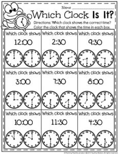 telling time worksheets planning playtime