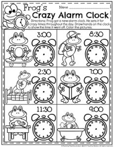 telling time worksheets planning playtime