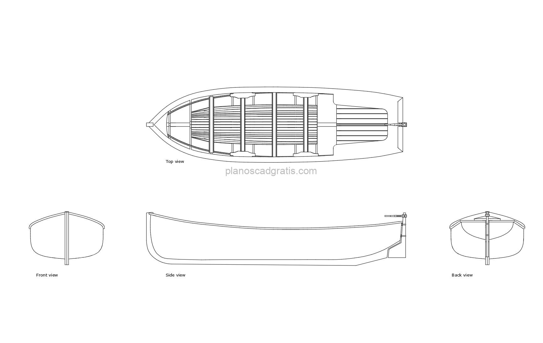 Barco De Madera Planos Cad Gratis