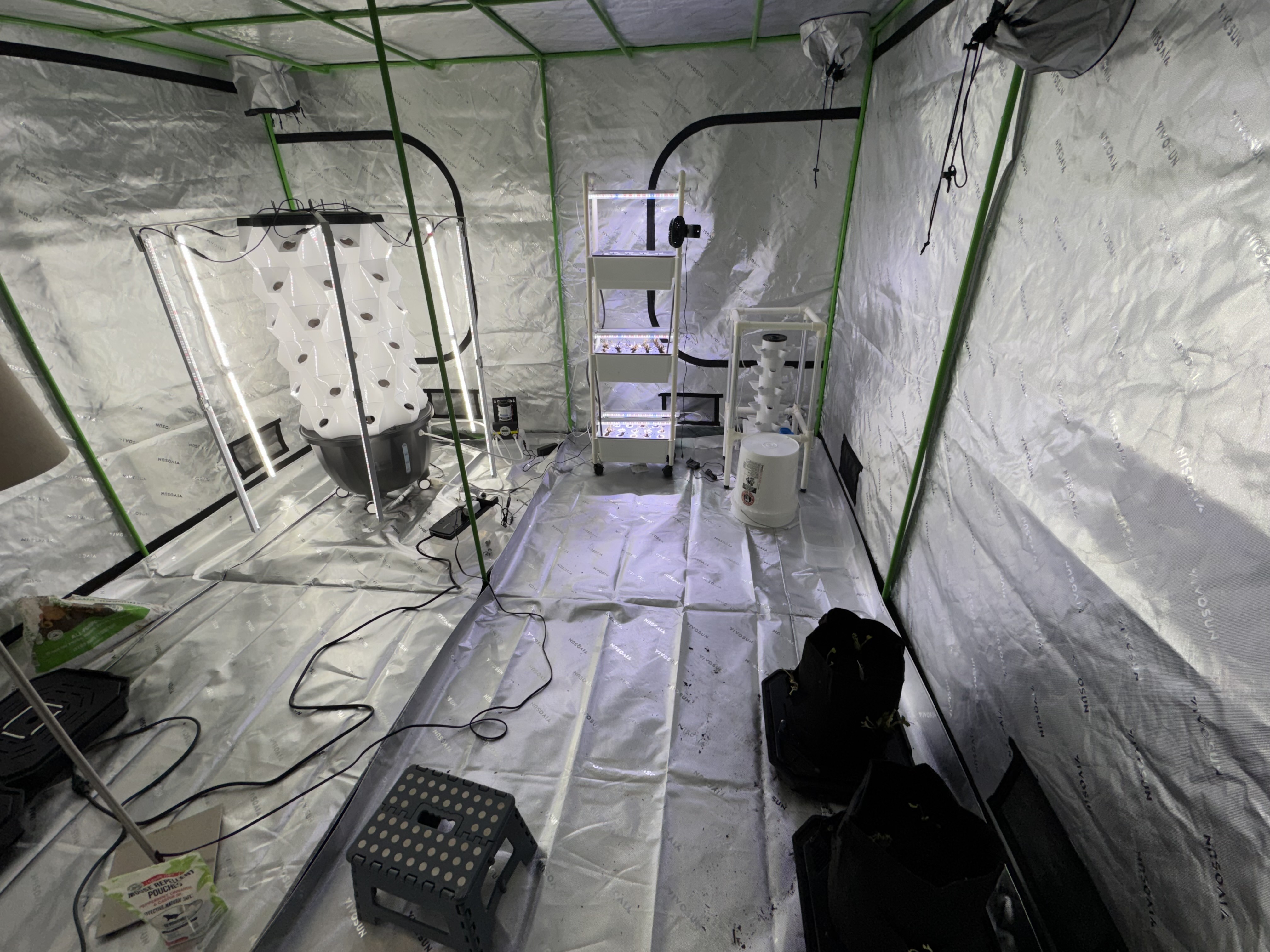 Equipment and growing systems inside the indoor garden tent