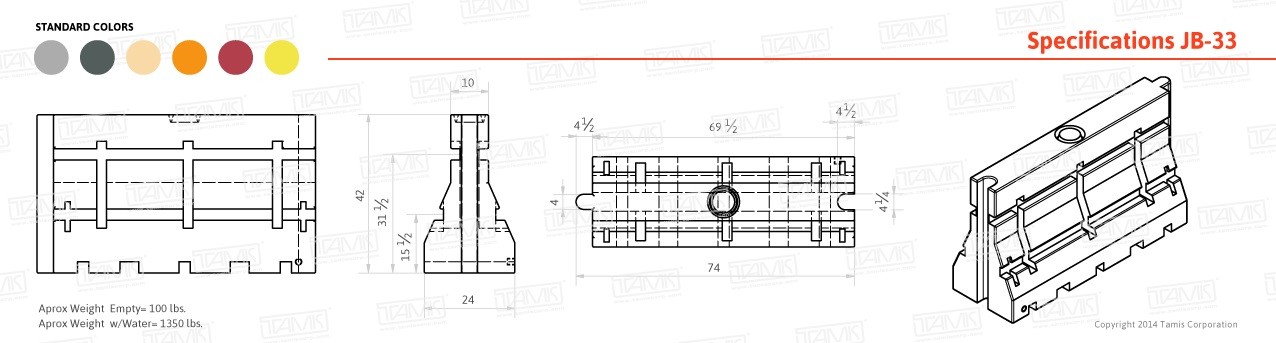 Water-filled Barriers - Plastic Jersey Water-Filled Barriers