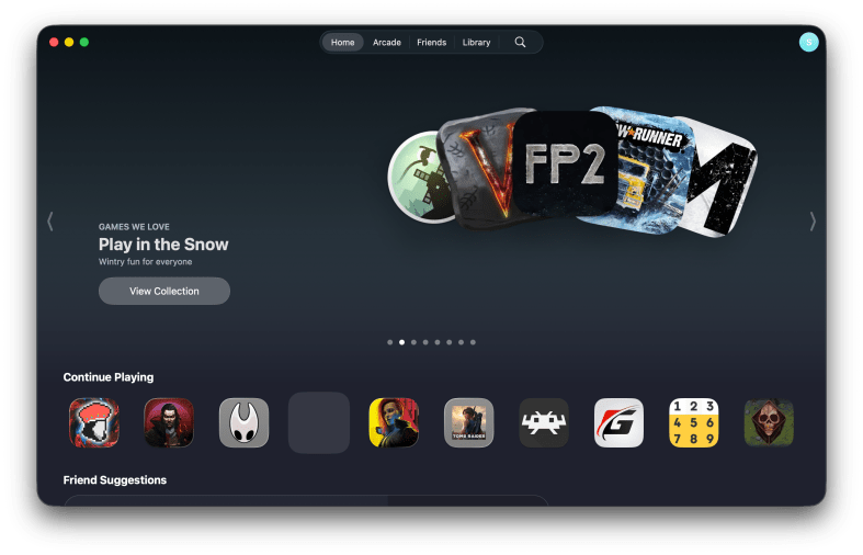 <em>The new Games app.</em>