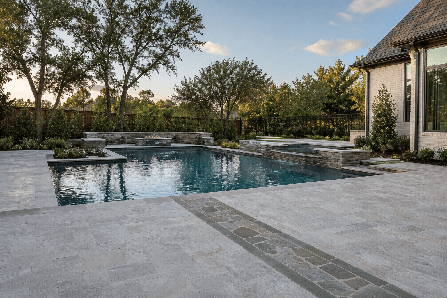 Pool Decking Materials in DFW: Travertine, Flagstone, Cool Deck, and Concrete