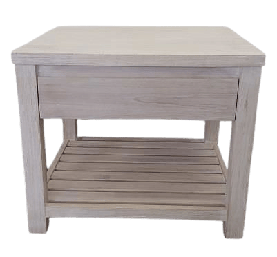 Ocean Grove Storage Lamp Table Whitewash