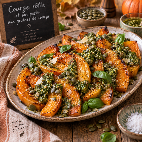COURGE RÔTIE pesto aux graines de courge