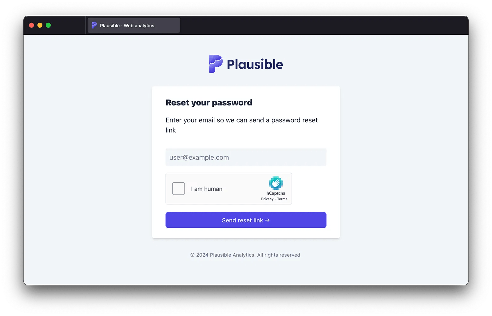 Change or reset your account password | Plausible docs