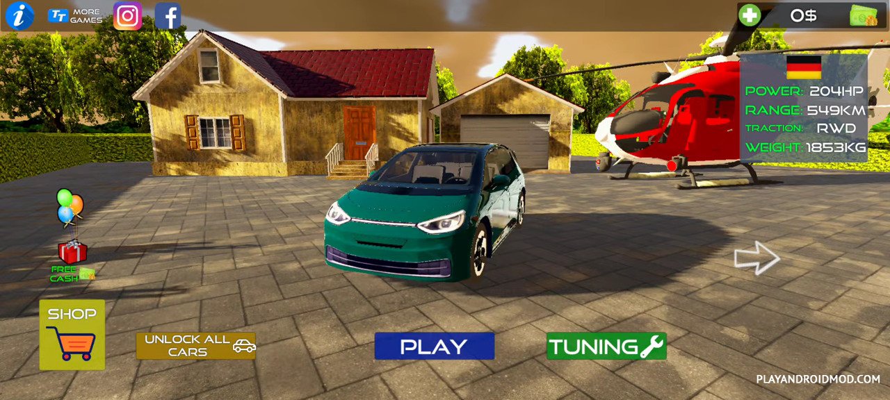 Electric car simulator 2022 v1.7 (мод много денег/без рекламы) скачать