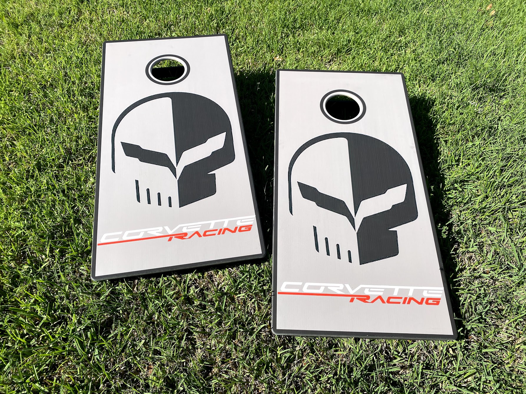 Corvette Racing Jake Skull Cornhole - Play Backyard Games