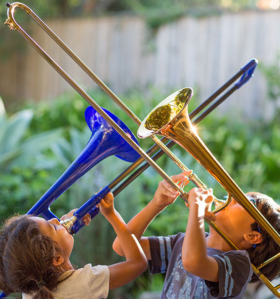 plastic trombone
