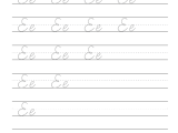 Cursive Handwriting Worksheets Letter E Tracing And Writing Letter E